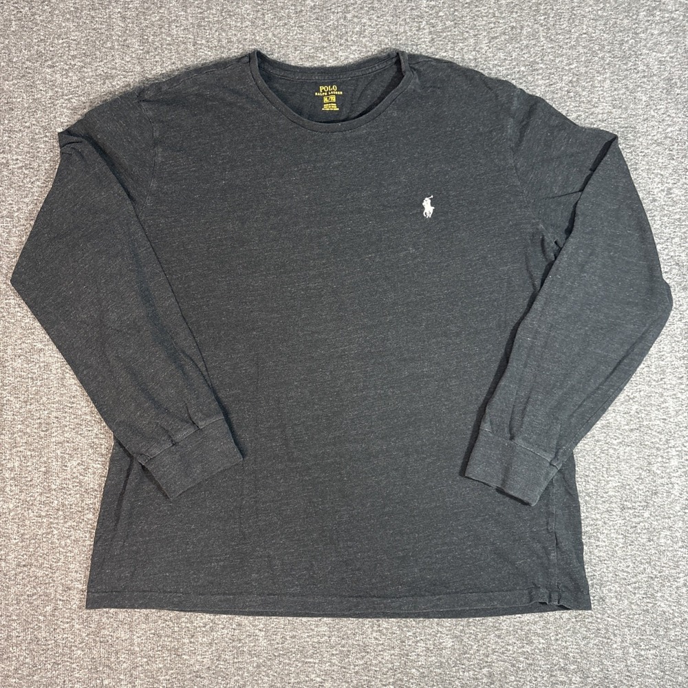 Polo Ralph Lauren Mens XL Long Sleeve T-Shirt Black Classic White Pony Logo